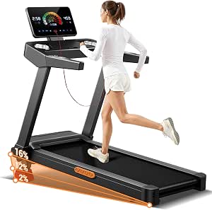 Lontek Tapis de course pliable 14 km/h inclinable