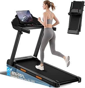 Lontek Tapis de course pliable 12 km/h inclinable