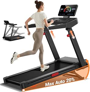 Lontek Tapis de course pliable 14 km/h inclinable
